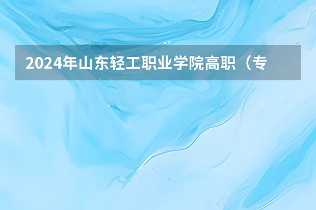 2024年山东轻工职业学院高职（专科）单独招生和综合评价招生章程