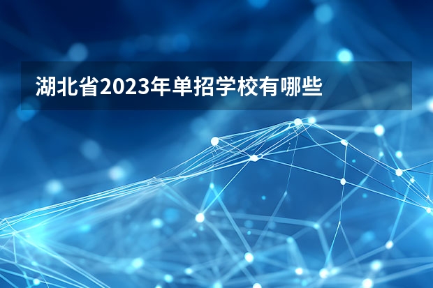 湖北省2023年单招学校有哪些