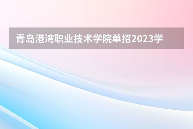 青岛港湾职业技术学院单招2023学费（青岛黄海学院单招2023学费）