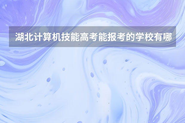 湖北计算机技能高考能报考的学校有哪些