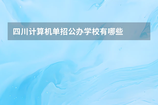 四川计算机单招公办学校有哪些