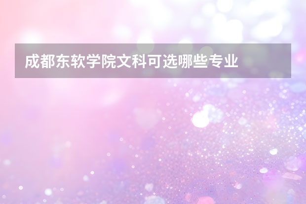 成都东软学院文科可选哪些专业