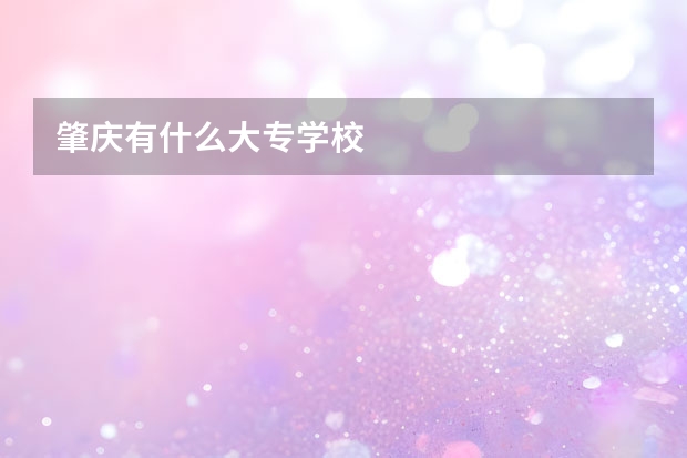 肇庆有什么大专学校