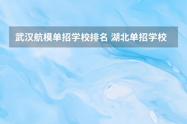 武汉航模单招学校排名 湖北单招学校排名前十