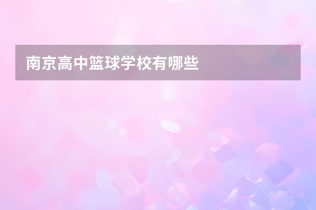 南京高中篮球学校有哪些