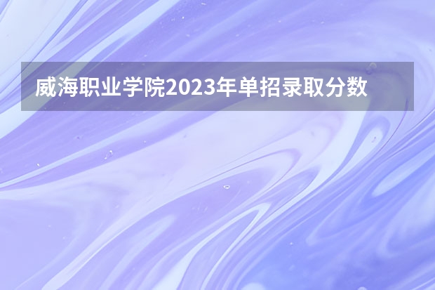 威海职业学院2023年单招录取分数线是多少？