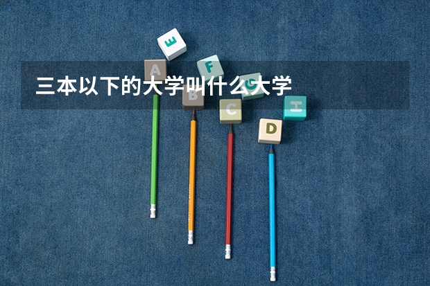三本以下的大学叫什么大学