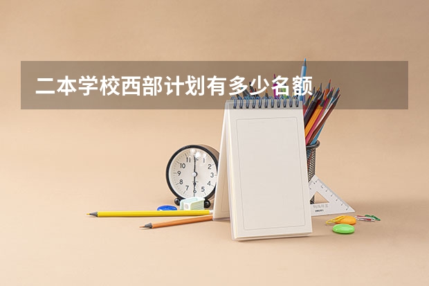 二本学校西部计划有多少名额