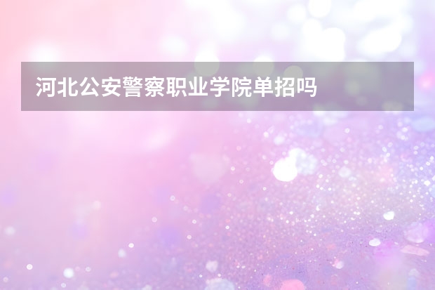 河北公安警察职业学院单招吗