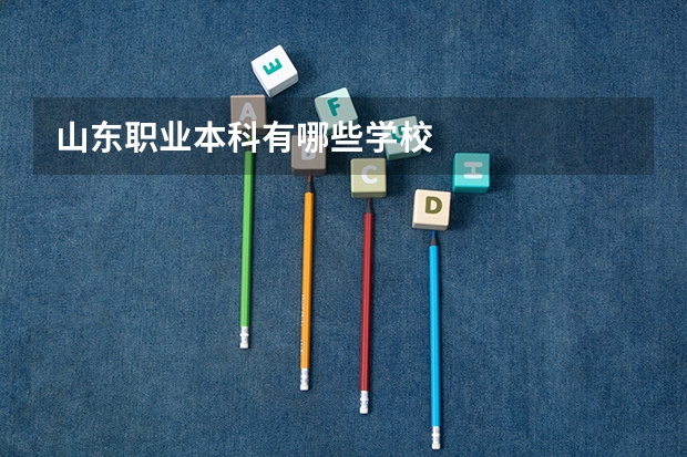 山东职业本科有哪些学校