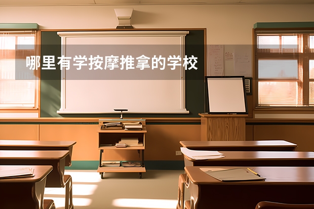 哪里有学按摩推拿的学校