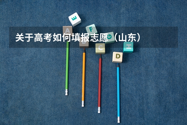 关于高考如何填报志愿（山东）
