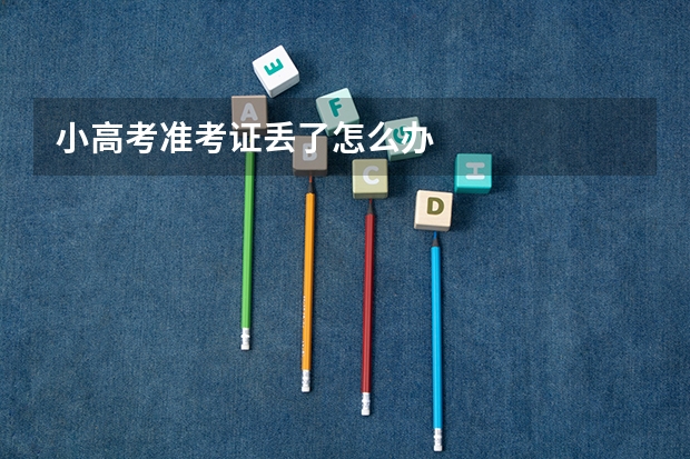 小高考准考证丢了怎么办