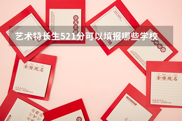 艺术特长生521分可以填报哪些学校？