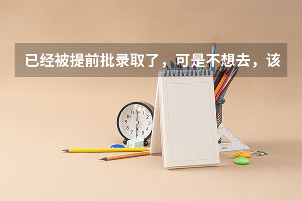 已经被提前批录取了，可是不想去，该怎么办？