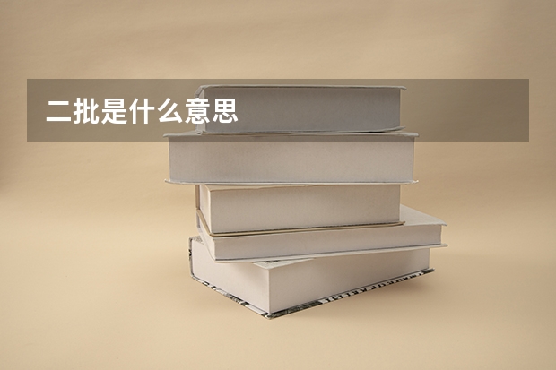 二批是什么意思