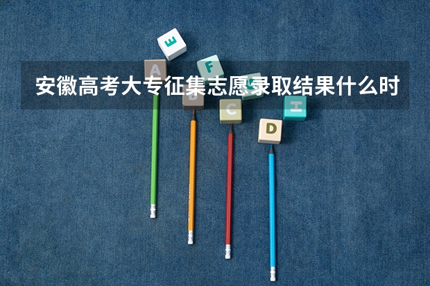 安徽高考大专征集志愿录取结果什么时候能查到？