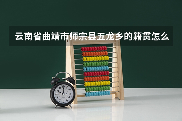 云南省曲靖市师宗县五龙乡的籍贯怎么填