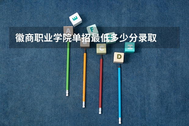 徽商职业学院单招最低多少分录取