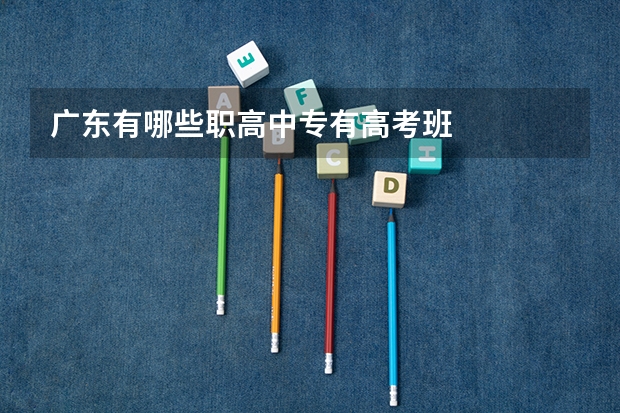 广东有哪些职高中专有高考班