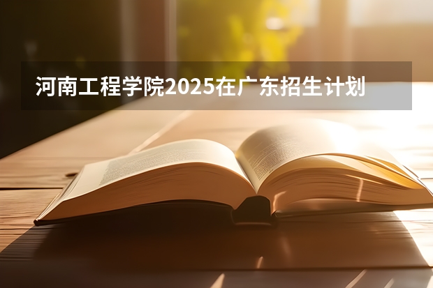 河南工程学院2025在广东招生计划预测