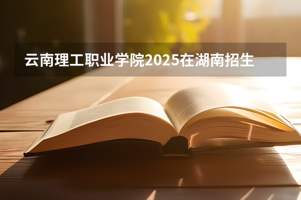 云南理工职业学院2025在湖南招生计划预测