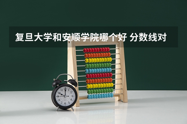 复旦大学和安顺学院哪个好 分数线对比